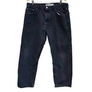 Levi's 505 Black Jeans Men 38x29 Regular Fit Straight Leg 100% Cotton